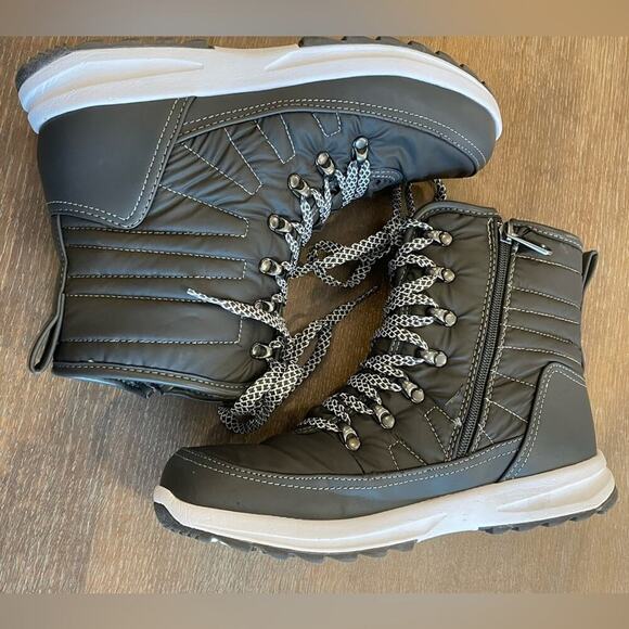 KHOMBU Elsa Grey Cold Weather Waterproof Snow Rain Boots Shoes Women's 9 - Picture 5 of 10